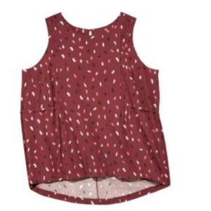 Prescott New York by Dia and Co burgundy printed tie back tank 3X